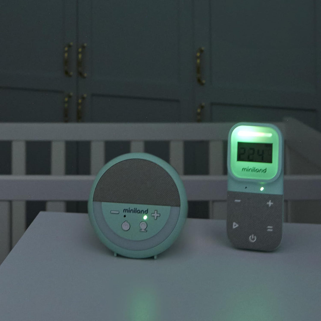 Miniland Digitalk Projector, Audio-Babyphon, Babyphone mit Lichtprojektor und weissem Rauschen, Temp