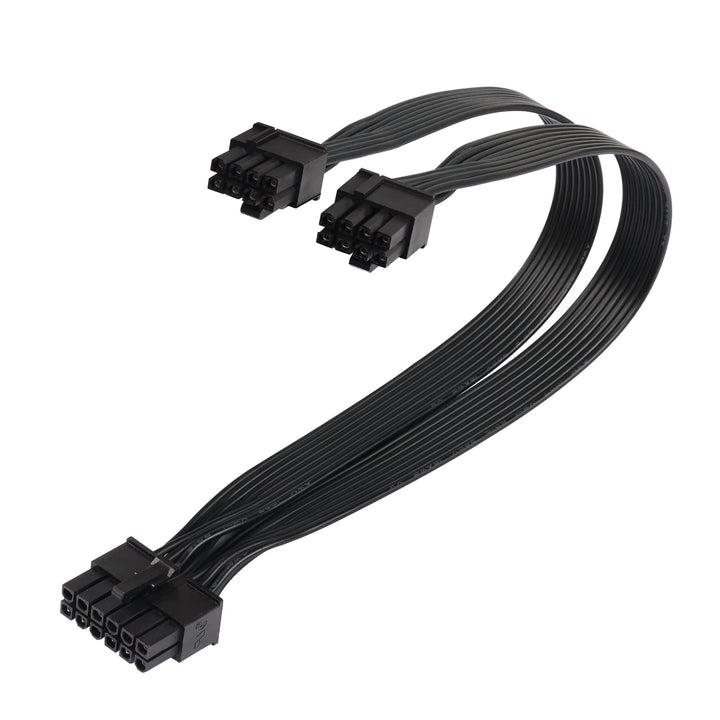 QIANRENON PCI-E 12 Pin auf Dual 8 Pin (6Pin+2Pin) Grafikkarten-Netzteilkabel Stecker auf Stecker, ge