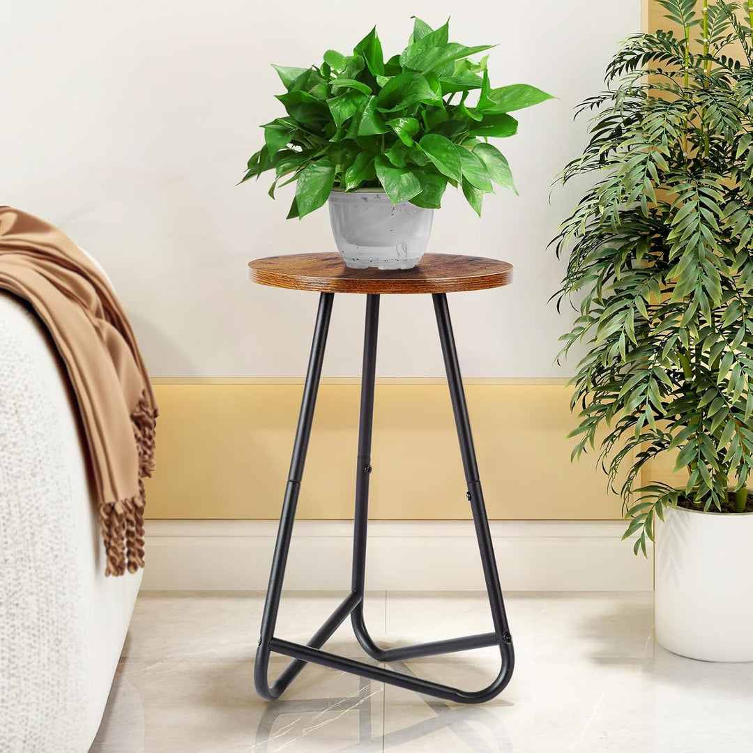 HDANI 50cm Rund Pflanzenständer,Blumenständer,Pflanzenregal aus Holz und Metall,Modernes Regal für Z