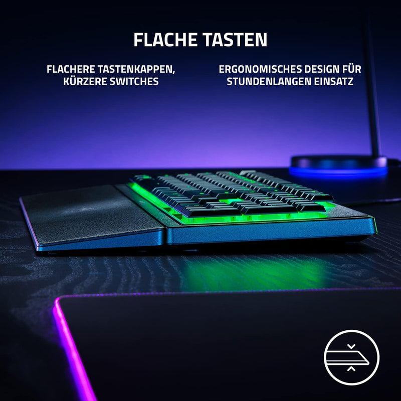 Razer Ornata V3 X - Flache Mecha-Membran-Gaming Tastatur (Lautlose Membran-Switches, Ergonomische Ha