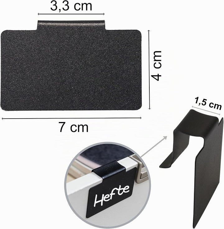 3x Ordnungsbox - 10 cm hoch - WEISS - 30x10x10cm - 2 Liter - mit Beschriftungsclip Ordnungskorb Schu