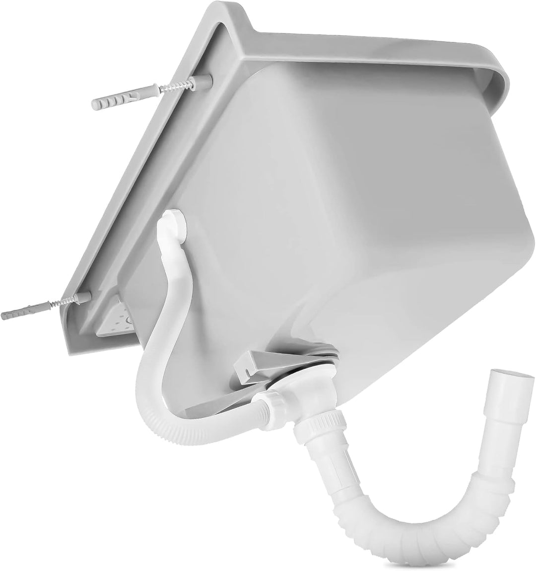 Waschbecken mit Regal 50 x 34 x 21 cm Weiss | Spülbecken Ausgussbecken Waschtrog Becken Ablage Überl