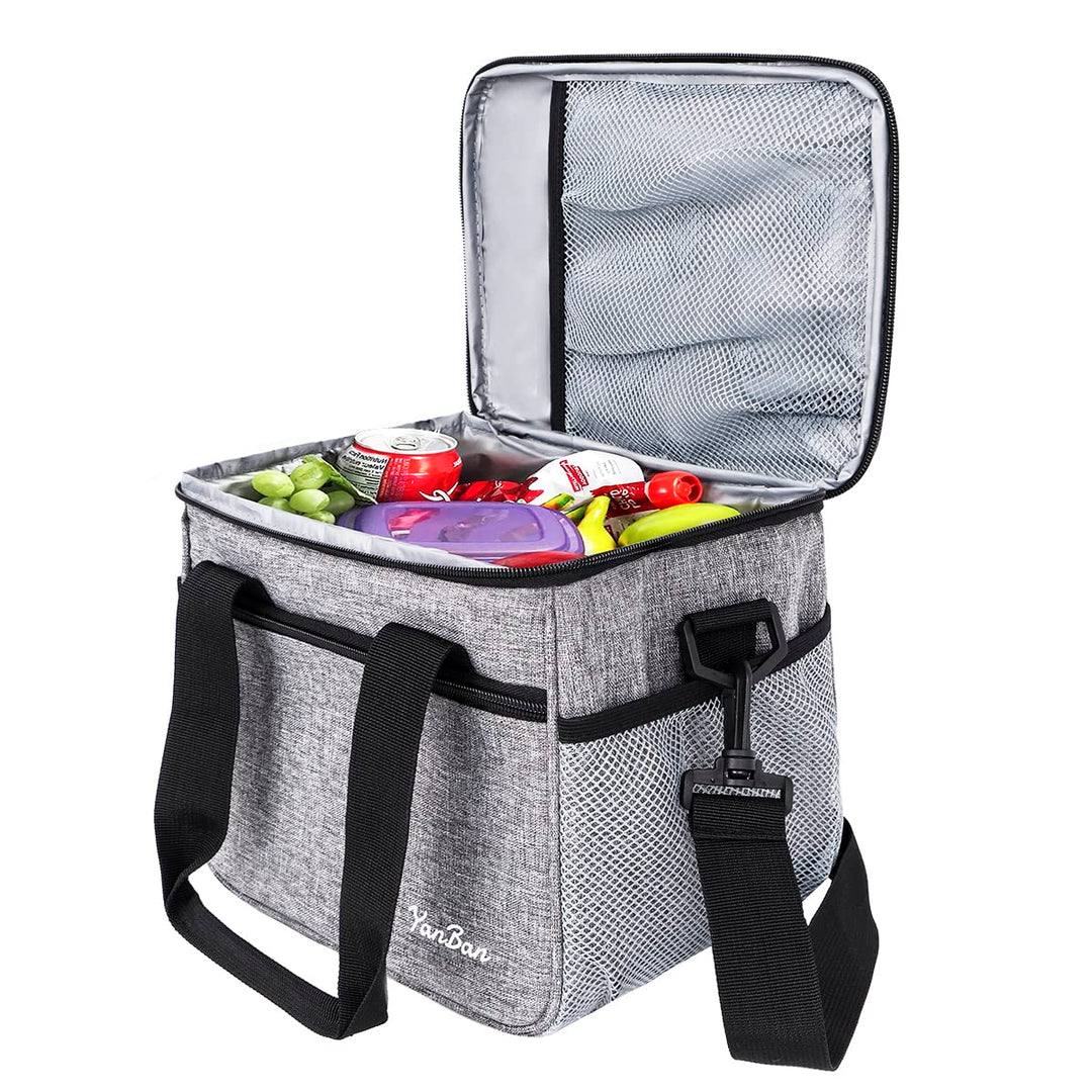 10L Lunchtasche Kühltasche Picknicktasche für Picknick/Strand/Arbeit/Reise, Grau