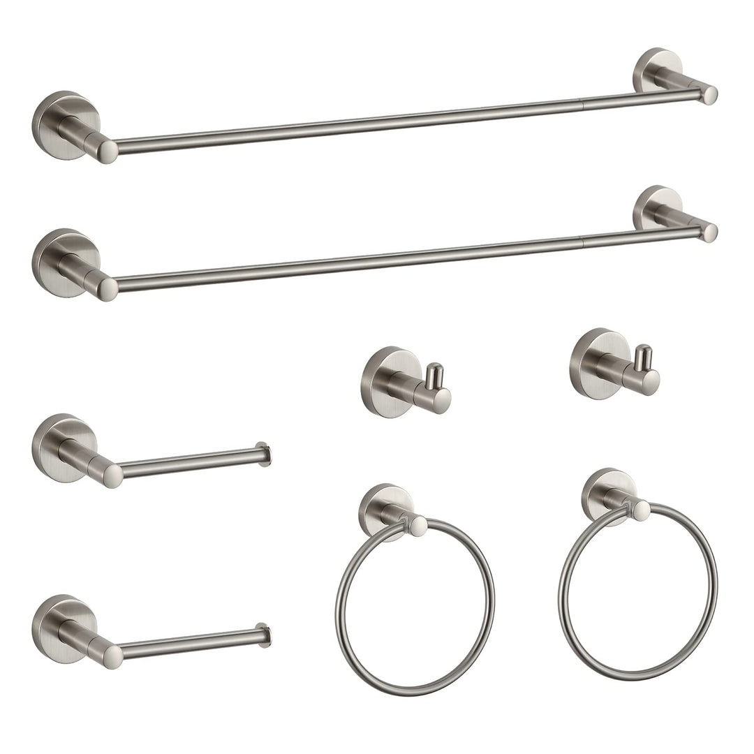 BGL Badezimmer-Hardware-Set, gebürstetes Nickel, Badezimmer-Zubehör-Set, Handtuchstange 8-teilig Geb