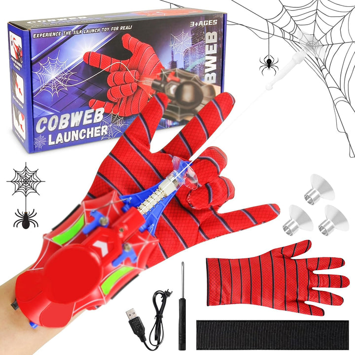 Spid-ER-Web Shooter-9.4ft in automatische Seil Launcher mit USB-Ladung-Launcher Handschuhe,Elektrisc