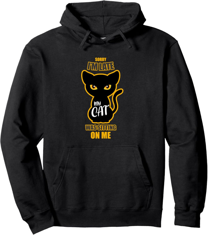 Katze, die auf mir sitzt Ironischer Katzenbesitzer Pullover Hoodie