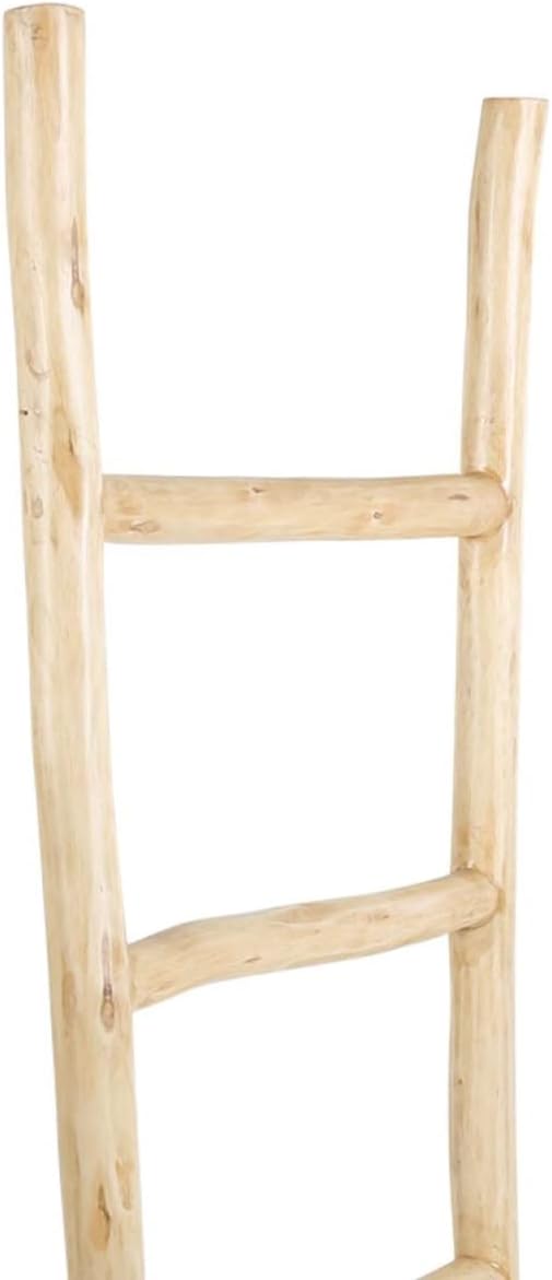 Casa Moro Holz Deko-Leiter Emil Natur Beige Braun Höhe 124cm Boho Chic Kleiderständer Regal Wohn-Dek