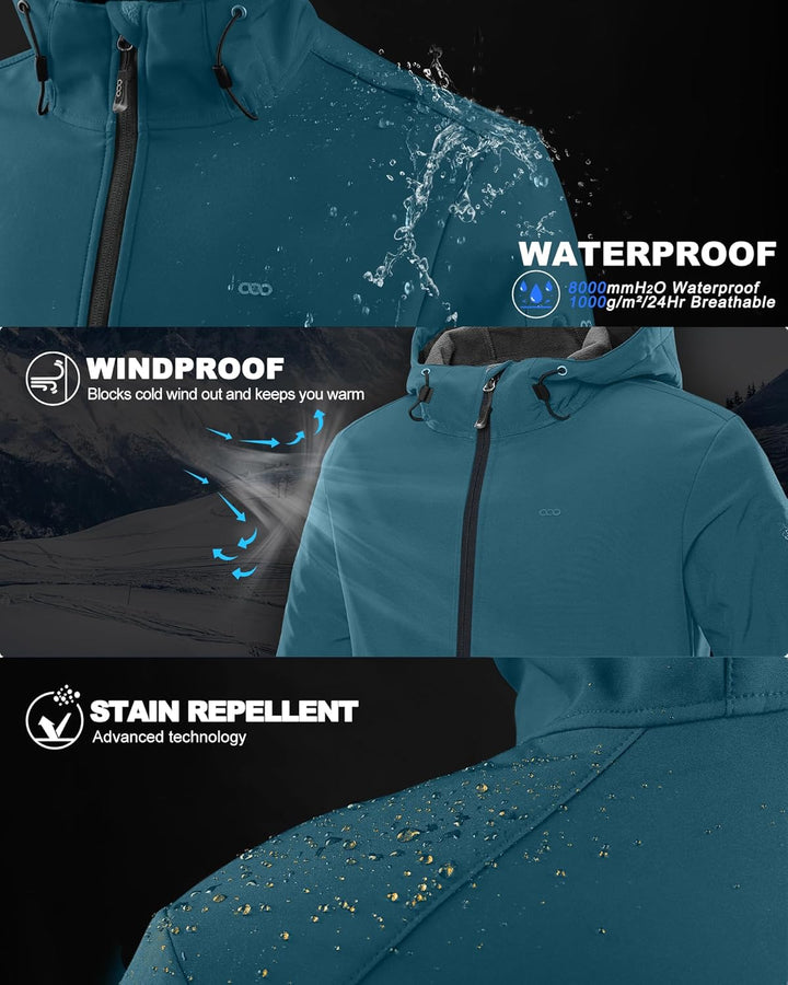 33,000ft Herren Softshell Jacke Outdoor Funktionsjacke Freizeitjacke Wasserdicht Windbreaker Regenja