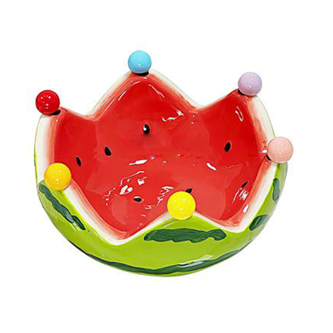 Wassermelon -Obstschale, Wassermelone Rot & grüner Keramik -Tauchschalen, dekorative Obstschale mit