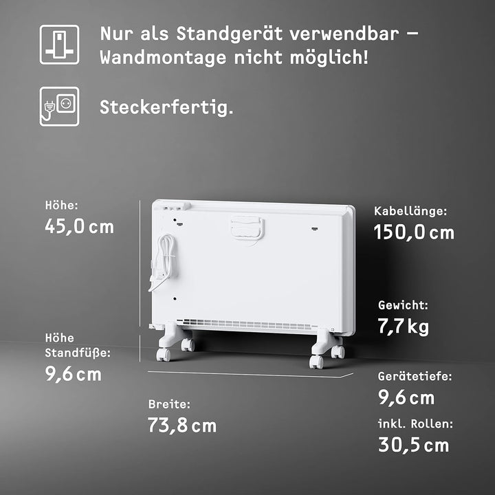STIEBEL ELTRON neue Elektroheizung Standgerät für ca. 25 m², TÜV geprüft, Konvektor-Heizung mit elek