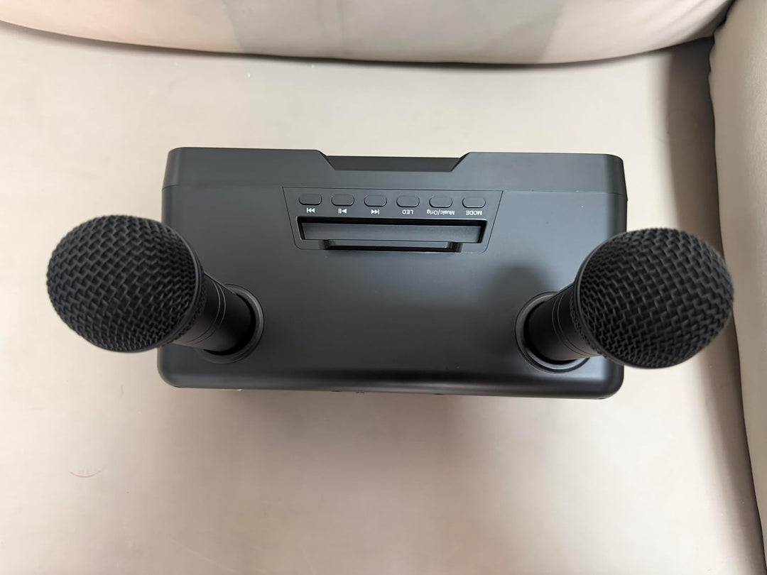 Tragbarer Karaoke Maschine,Karaoke mit 30W Bluetooth Lautsprecher,2 Kabellosen Karaoke-MikrofonWiede