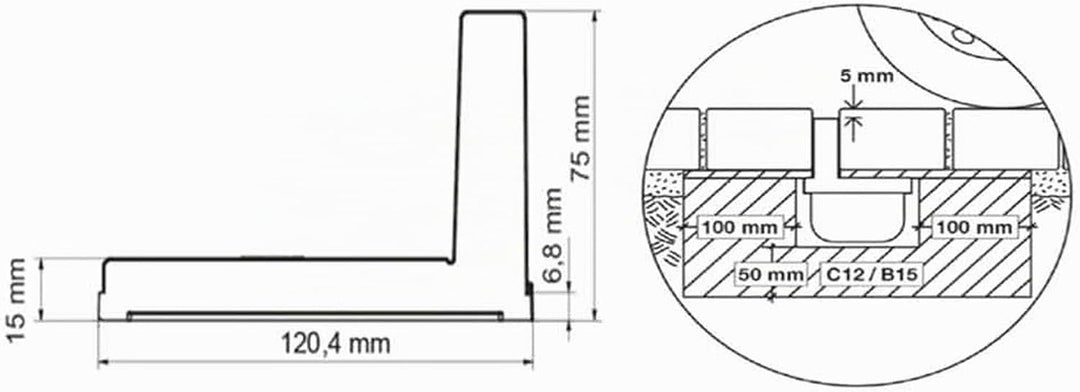1m ACO Hexaline 2.0 Entwässerungsrinne Schlitzaufsatz Kunststoff Rinne Bodenrinne Terrassenrinne