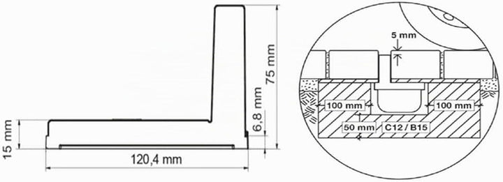 1m ACO Hexaline 2.0 Entwässerungsrinne Schlitzaufsatz Kunststoff Rinne Bodenrinne Terrassenrinne
