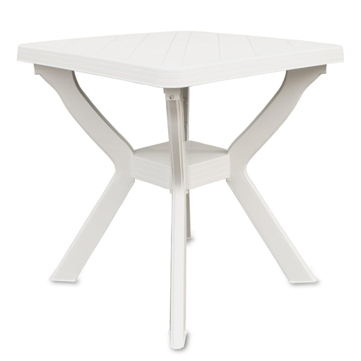 Spetebo Kunststoff Gartentisch quadratisch 70 cm - weiss - Campingtisch im klassischen Design - Balk