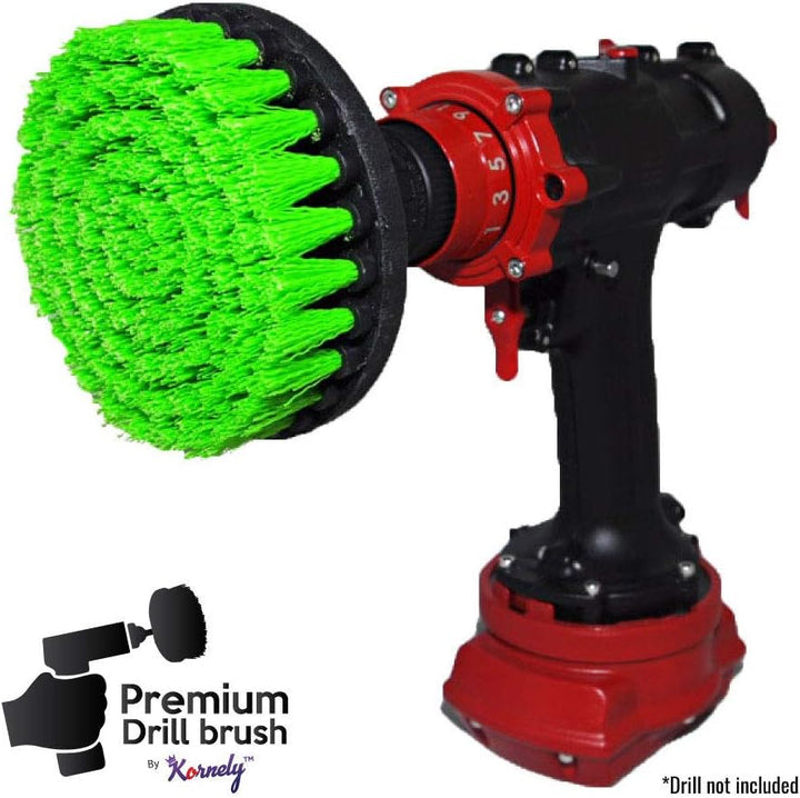 Premium Bohrbürste Professional – Mittelstark 13 cm Grün 3er-Set | Kratzfreie Küchen-Reinigungsbürst