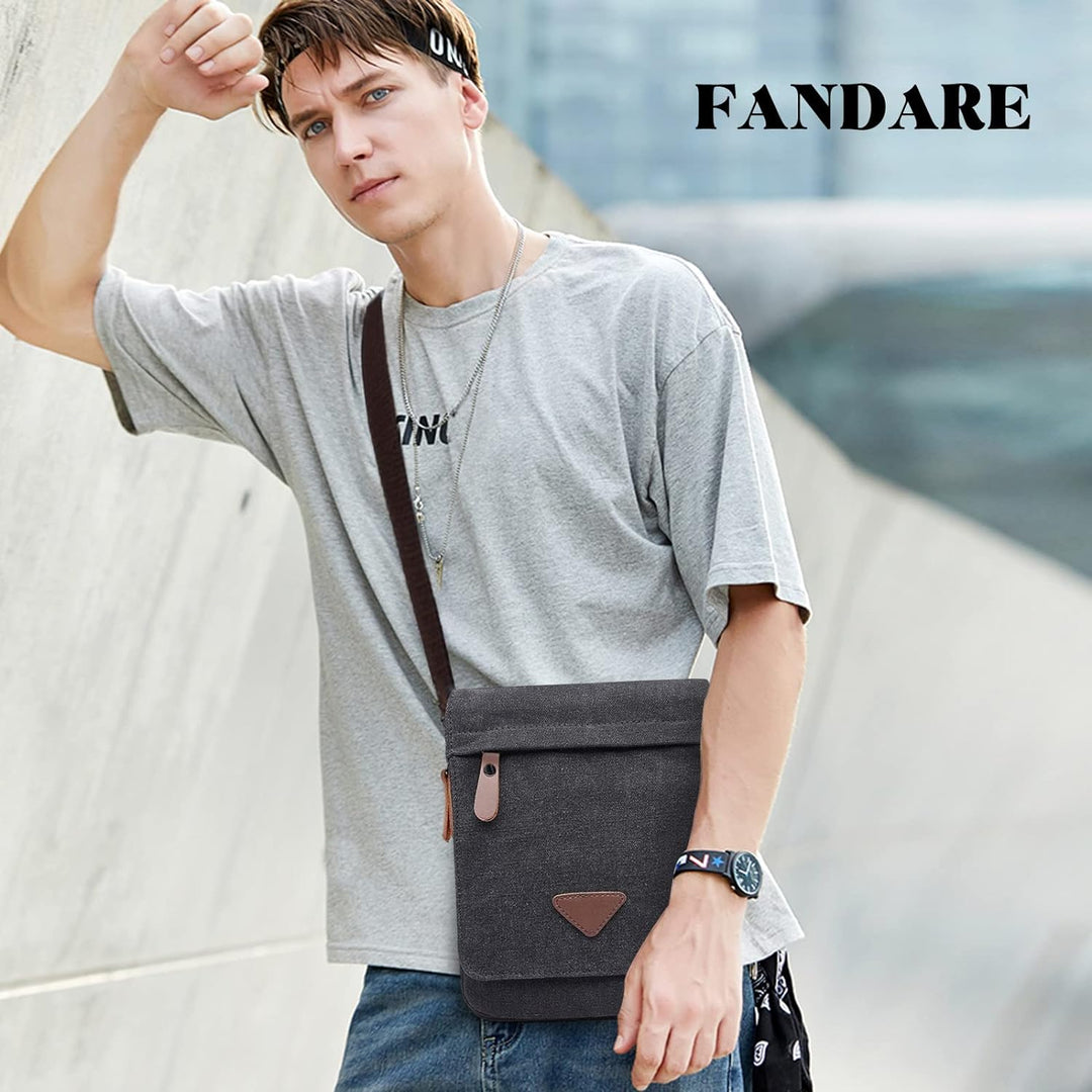 FANDARE Retro Umhängetasche Herren Segeltuch Arbeitstasche Damen Messenger Bag Schultertasche Herren