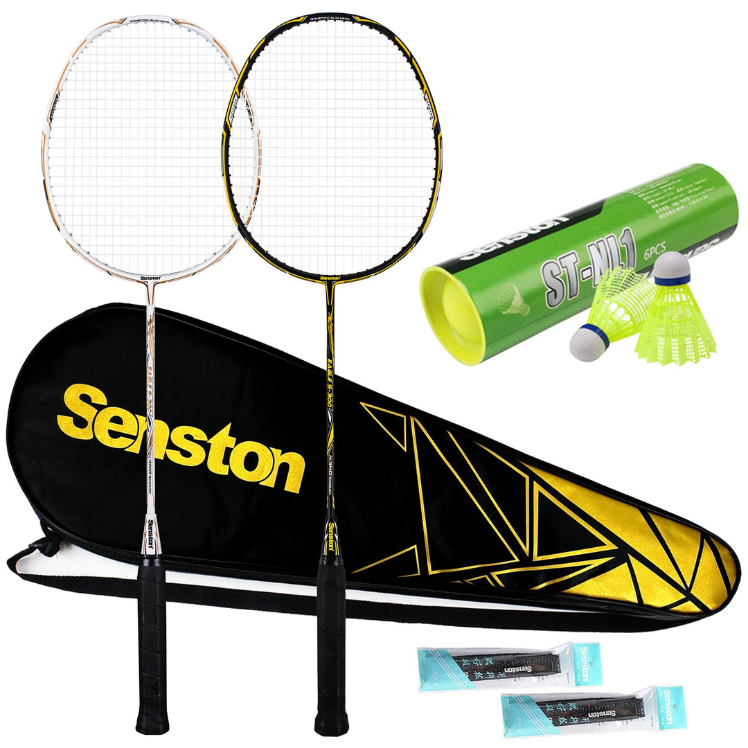 Senston S300 Graphit Badminton Set Carbon-Fiber Badmintonschläger Badminton Schläger mit Schlägertas