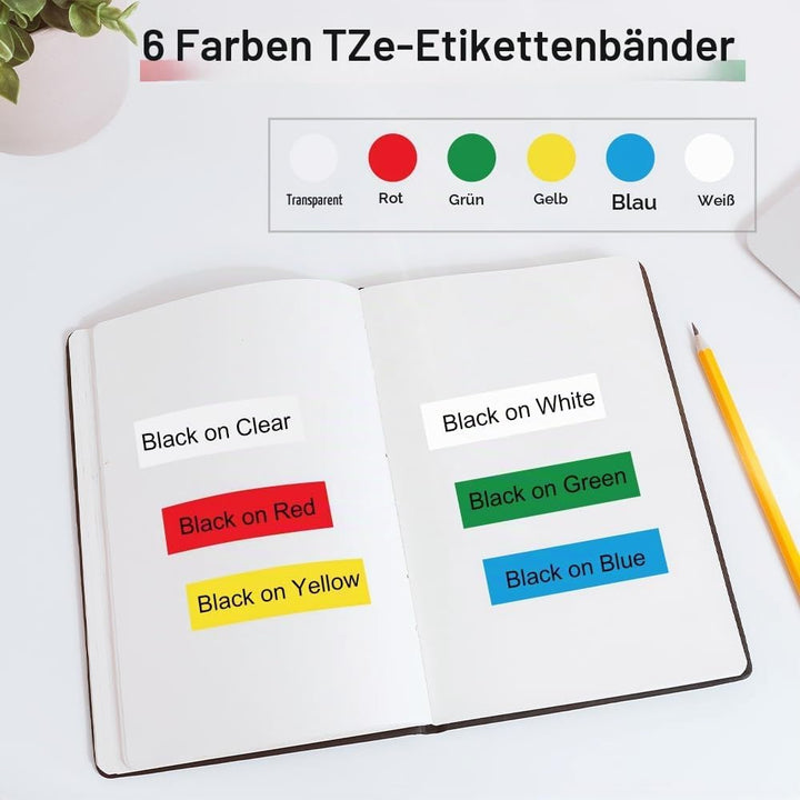 6x Labelwell 24mm kompatibel Schriftband für Brother TZe-251 TZe-151 TZe-451 TZe-551 TZe-651 TZe-751