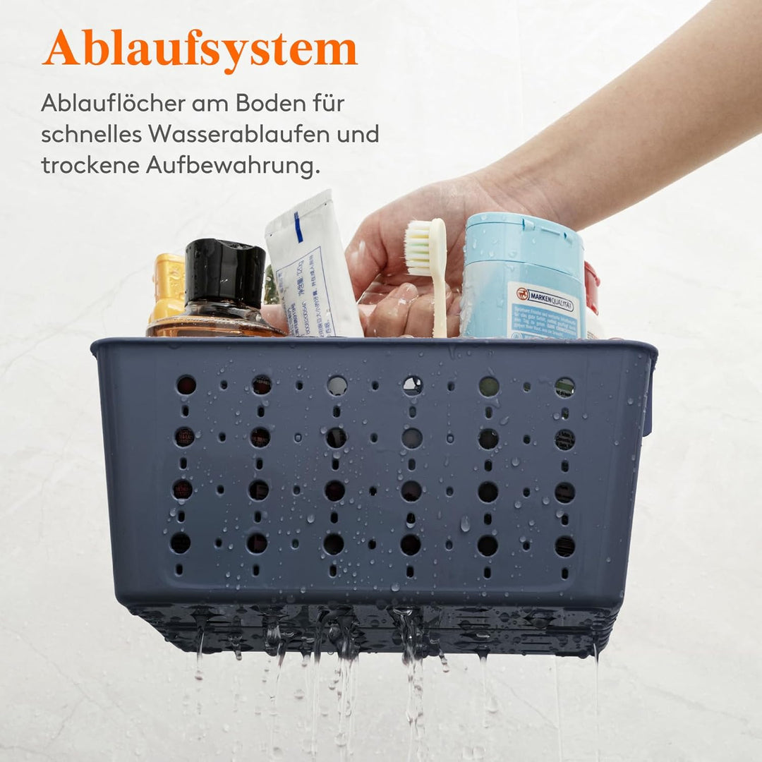 Lifewit Kunststoffkorb mit Griffen 2 Stück, tragbarer Duschkorb, Aufbewahrungs Organizer für Shampoo