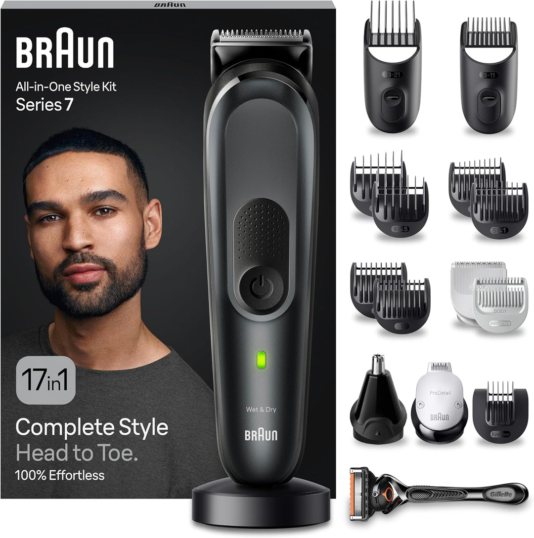 Braun All-In-One Bartpflege Bodygroomer Set, 17-in-1 Barttrimmer / Bartschneider, Nasenhaartrimmer,