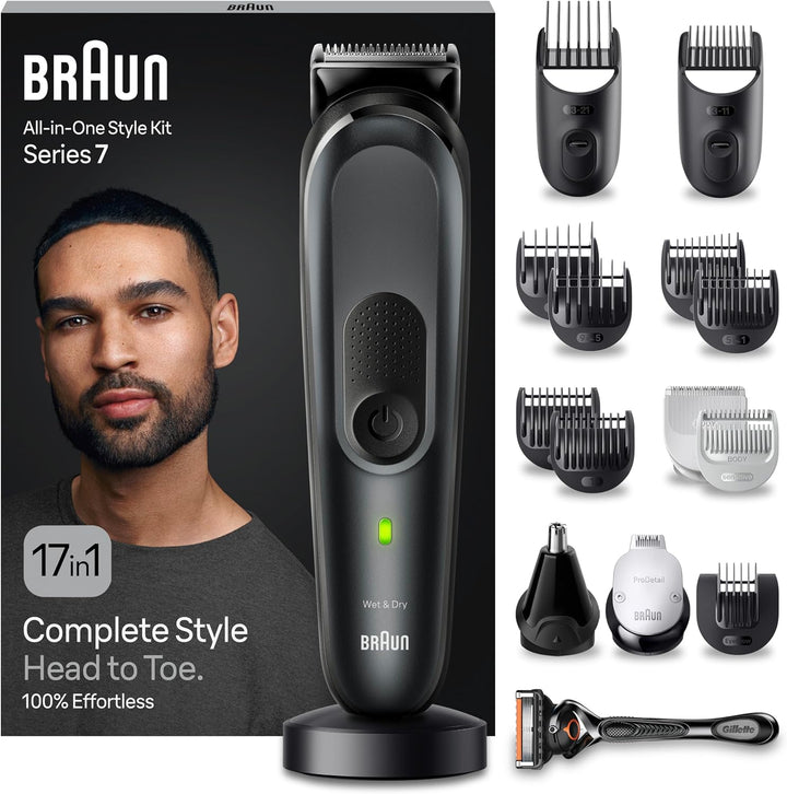 Braun All-In-One Bartpflege Bodygroomer Set, 17-in-1 Barttrimmer / Bartschneider, Nasenhaartrimmer,