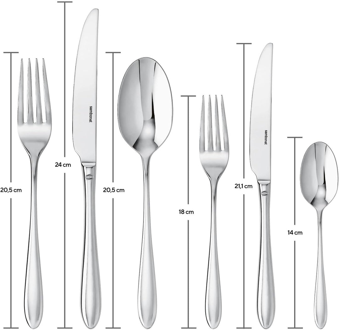 Sambonet 52515-83 Dream Monoblock-Geschirrset, 36-teilig - 6 Gabeln, 6 Löffel, 6 Messer, 6 Obstgabel