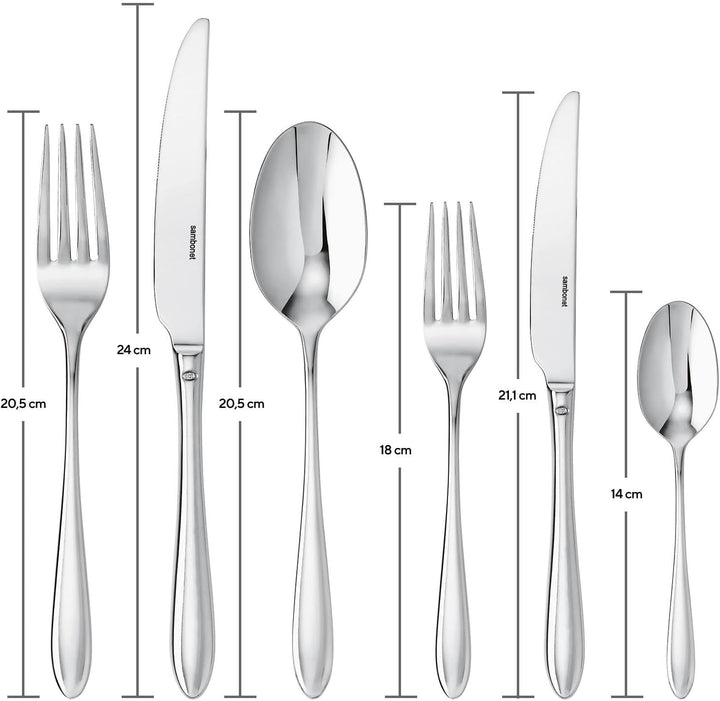 Sambonet 52515-83 Dream Monoblock-Geschirrset, 36-teilig - 6 Gabeln, 6 Löffel, 6 Messer, 6 Obstgabel