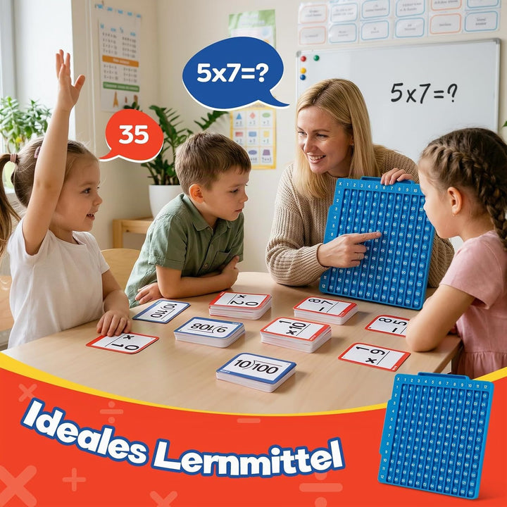 12x12 Multiplikation Fidget Spielzeug und 12+12 Additions-Lernbrett Fidget mit 332 Mathe Karteikarte
