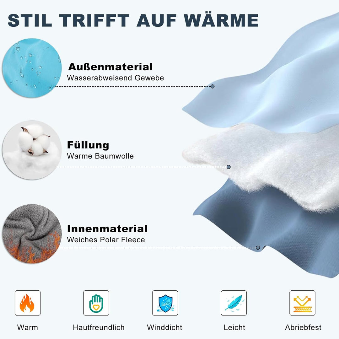 FEimaX Hundemantel Wasserdicht Winddichte Winter Fleece Hundejacke mit Geschirr Hund Wintermantel Wa