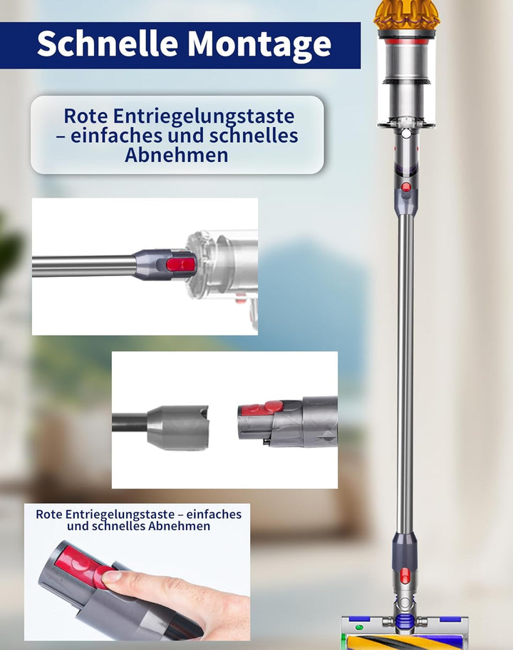Verlängerungsrohr für Dyson V12 Detect Slim / V10 Digital Slim Stabstaubsauger, 74 cm Aluminium mit