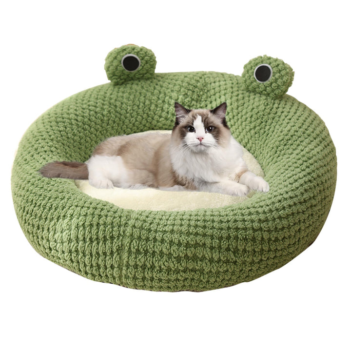Katzen Donut Bett Frosch KäTzchen Bett Lang PlüSch Winter Herbst Thermisch Niedlich Cartoon rutschfe