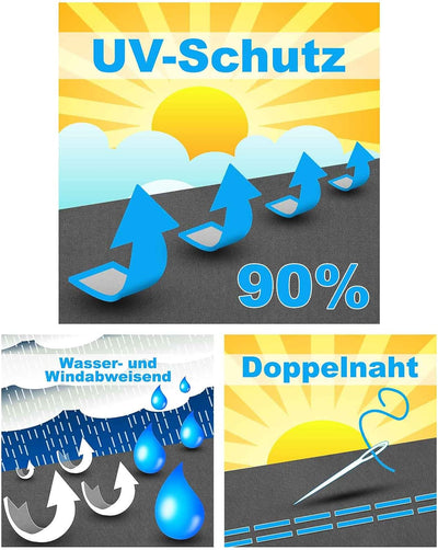 hanSe Sonnensegel rechteckig, Segeltuch Rechteck, 2x3 m in Sand, aus 100% Polyester, wetterbeständig