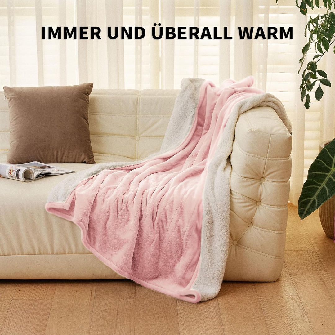 JET'S HOME Heizdecke 130x180cm - Wärmedecke Heizdecke mit Abschaltautomatik Einstellbarer Timer 10 S