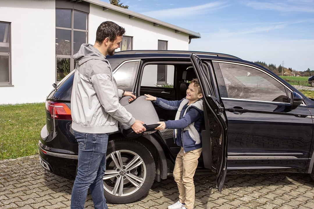 Booboo Safety Madrid Sitzerhöhung auto kinder ohne Isofix 125 bis 150 cm, i-Size - Black Grey