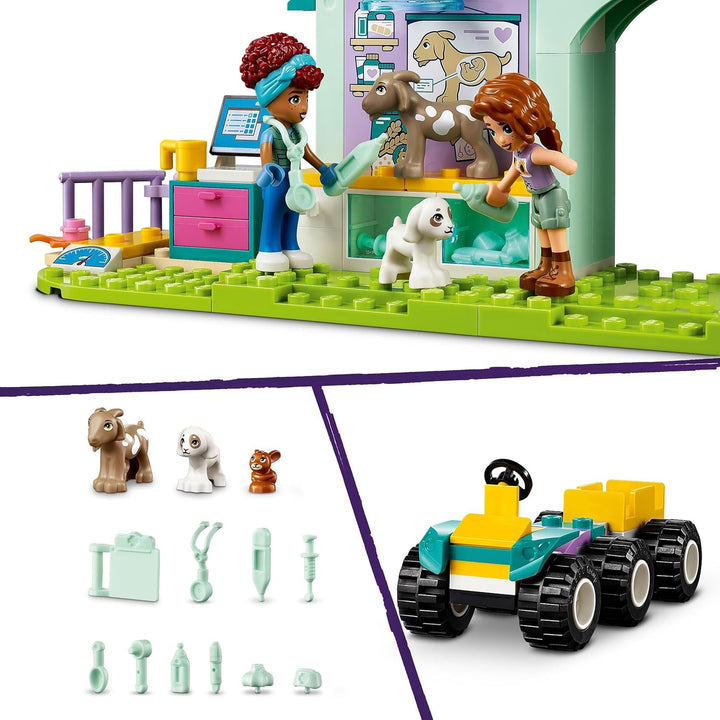 LEGO Friends Farmtierklinik, Bauernhof-Set mit Tierarzt-Spielzeug für Kinder ab 4 Jahren, Enthält 2