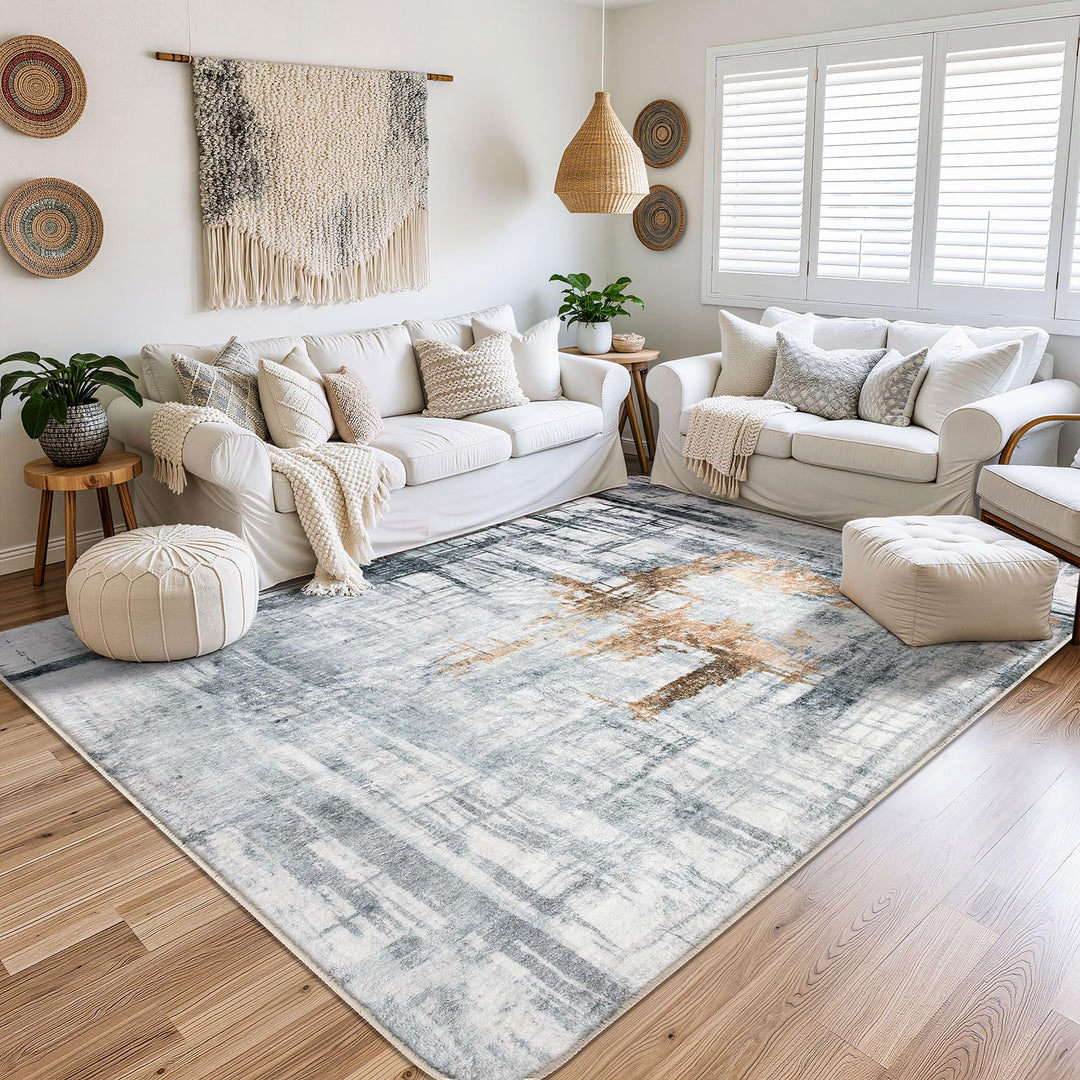 Tinyboy-hbq Teppiche Modern Designer für Wohnzimmer Kurzflor Teppich für Wohnzimmer Schlafzimmer Gra