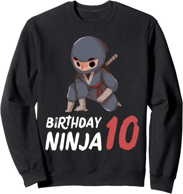 10 Geburtstag Ninja 10 Jahre alte Party Kampfsport Junge Sweatshirt