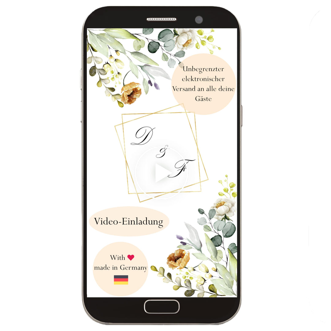 Einladungsvideo Hochzeit Daisy - Hochzeitseinladung selbst gestalten und personalisieren - 1080x1920