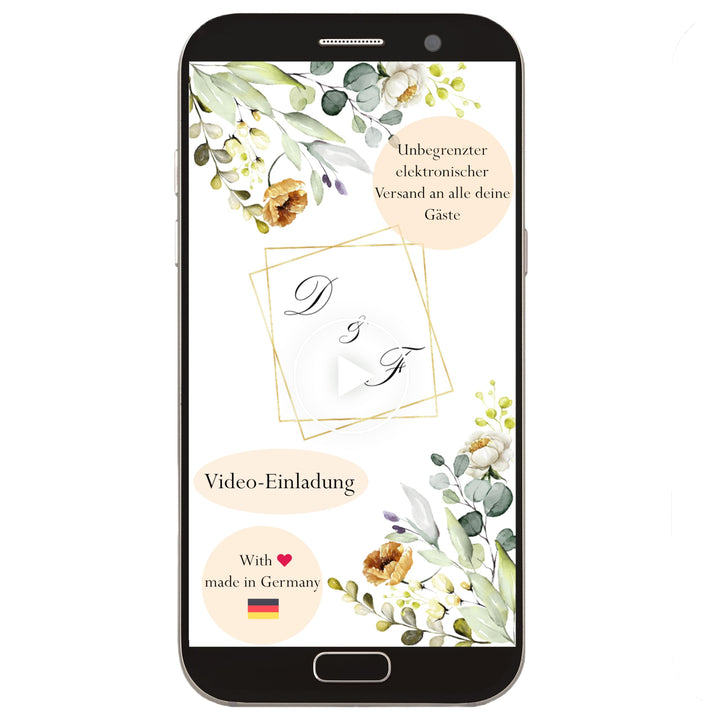 Einladungsvideo Hochzeit Daisy - Hochzeitseinladung selbst gestalten und personalisieren - 1080x1920