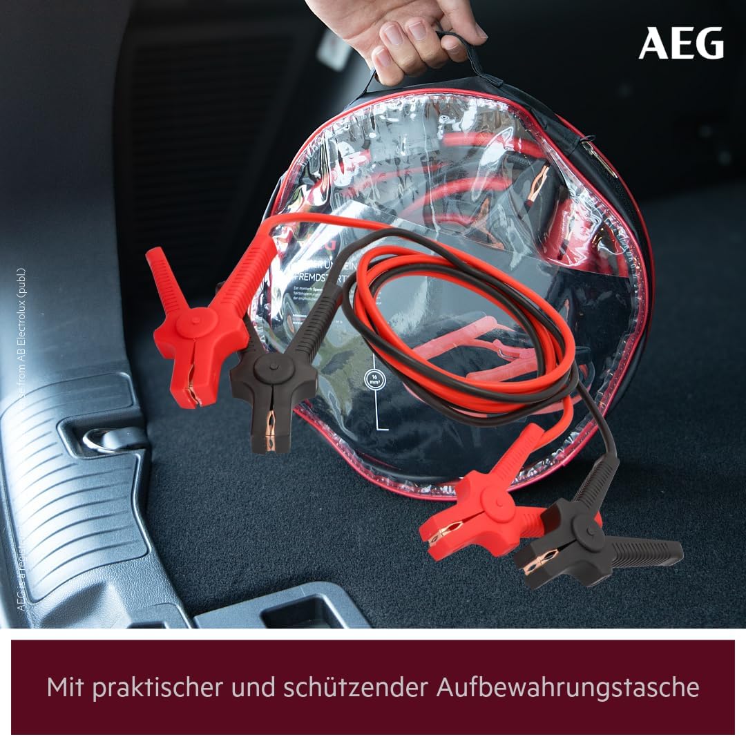 AEG Starthilfekabel 97205 SP 35 Alu-Tec, für 12 Volt und 24 Volt, in Aufbewahrungstasche, DIN 72553,