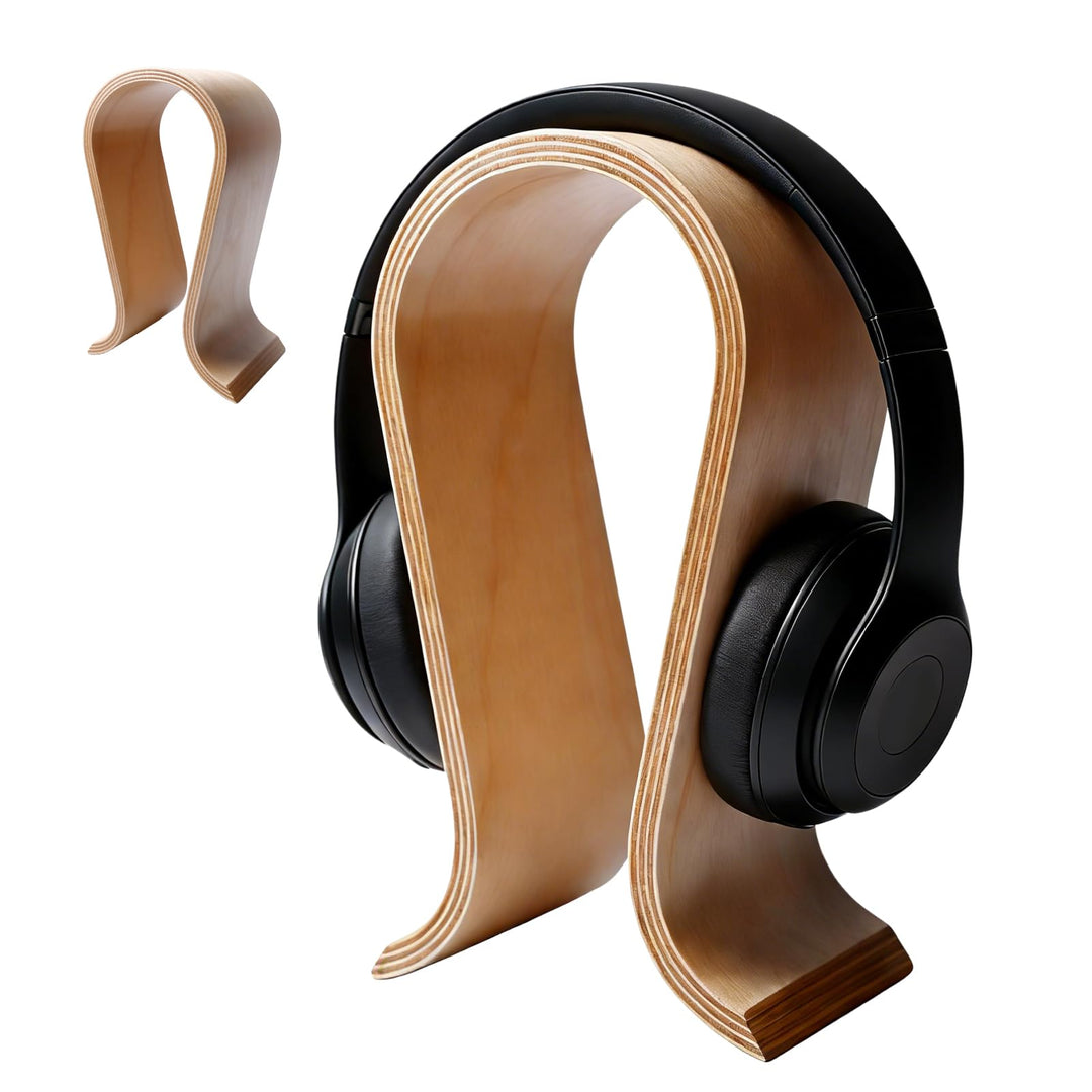 Kopfhörer Ständer Holz, Kopfhörerständer U-Form, Kopfhörer Halter Walnussholz, Universal, rutschfest