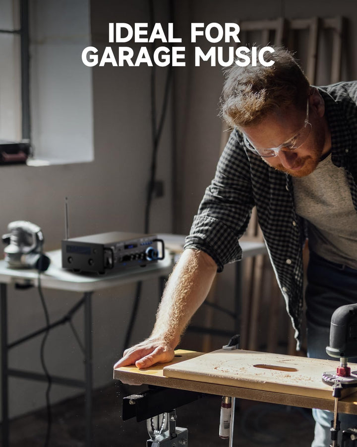 Moukey 2.0 Kanal Stereo Bluetooth Karaoke Verstärker, 100W Stereo Audio Verstärker Empfänger, Verstä