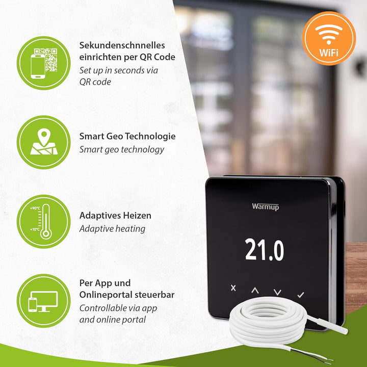 Mi-Heat Warmup Element Smart WiFi Thermostat Raumregler für Fussbodenheizung, Elektro Heizung, Farbe