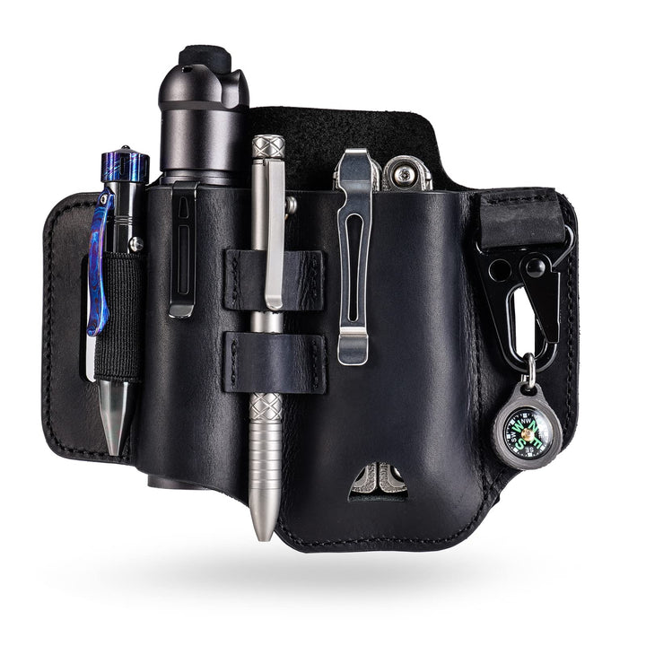 VIPERADE PJ35 EDC Lederscheide Multitool Scheide mit 3 Taschen, Werkzeuge Holster Messer Gürtelschei