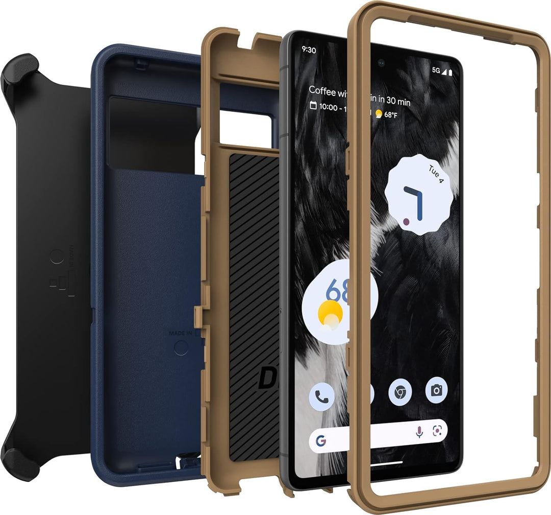 OtterBox Defender Series Schutzhülle für Google Pixel 7, Wildleder, Blau Defender Serie blau, Defend