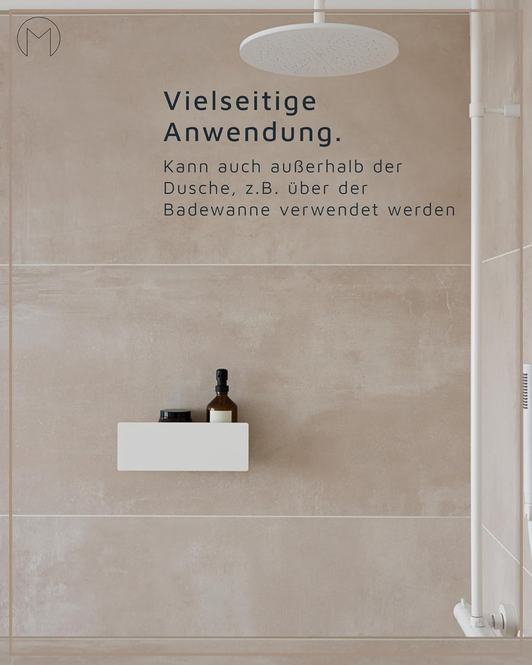 Metallbude Duschablage SHEA Cashew - Duschregal ohne Bohren - Pulverbeschichtetes Metall - Kratz-, S