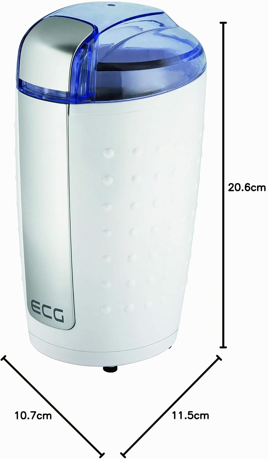 ECG KM 110 Elektrische Kaffeemühle, Geeignet zum Mahlen von Kaffeebohnen/Nüssen, Schneidemesser aus