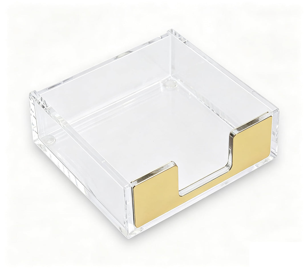 MultiBey Haftnotizen, Notizblock-Halter, Spender, Roségold, mit transparentem Schreibtischzubehör, O