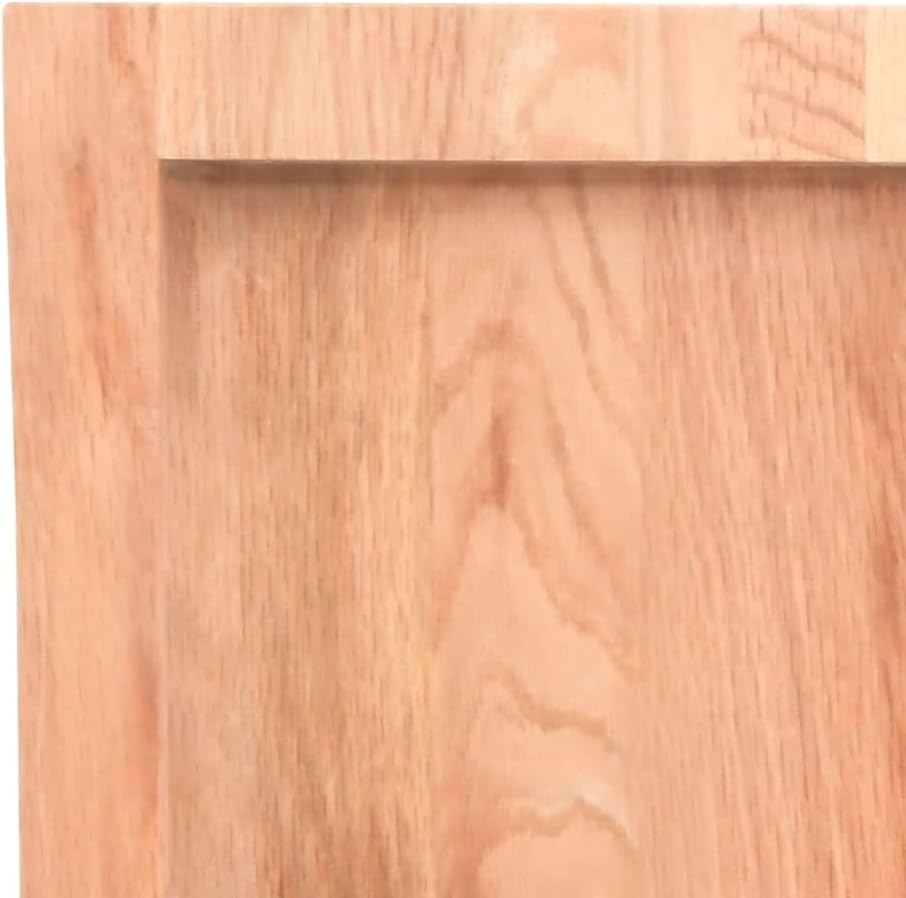 vidaXL Tischplatte Hellbraun 100x60x4 cm Massivholz Eiche Behandelt Hellbraun 100 x 60 x 4 cm, Hellb