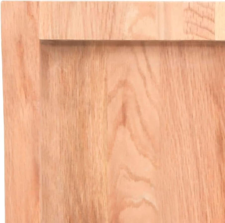 vidaXL Tischplatte Hellbraun 100x60x4 cm Massivholz Eiche Behandelt Hellbraun 100 x 60 x 4 cm, Hellb